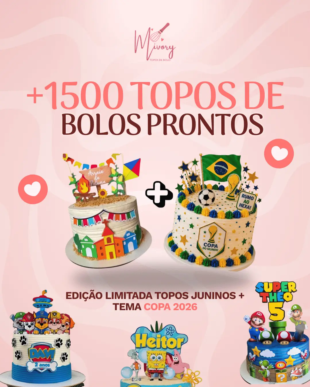 +1500 moldes de topos de bolo